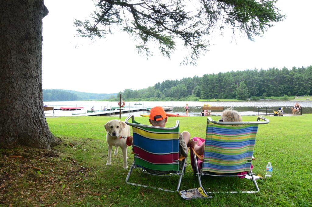 People Sitting by Herrington Manor State Park