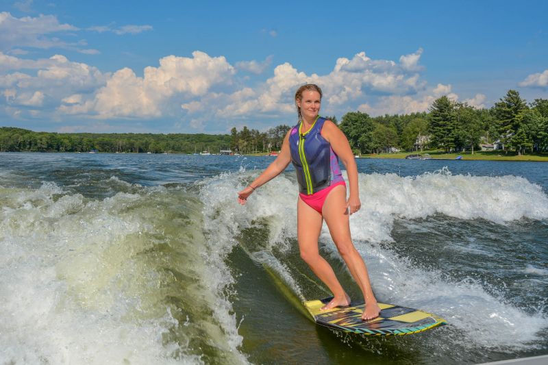 Wake surfing at Deep Creek Lake